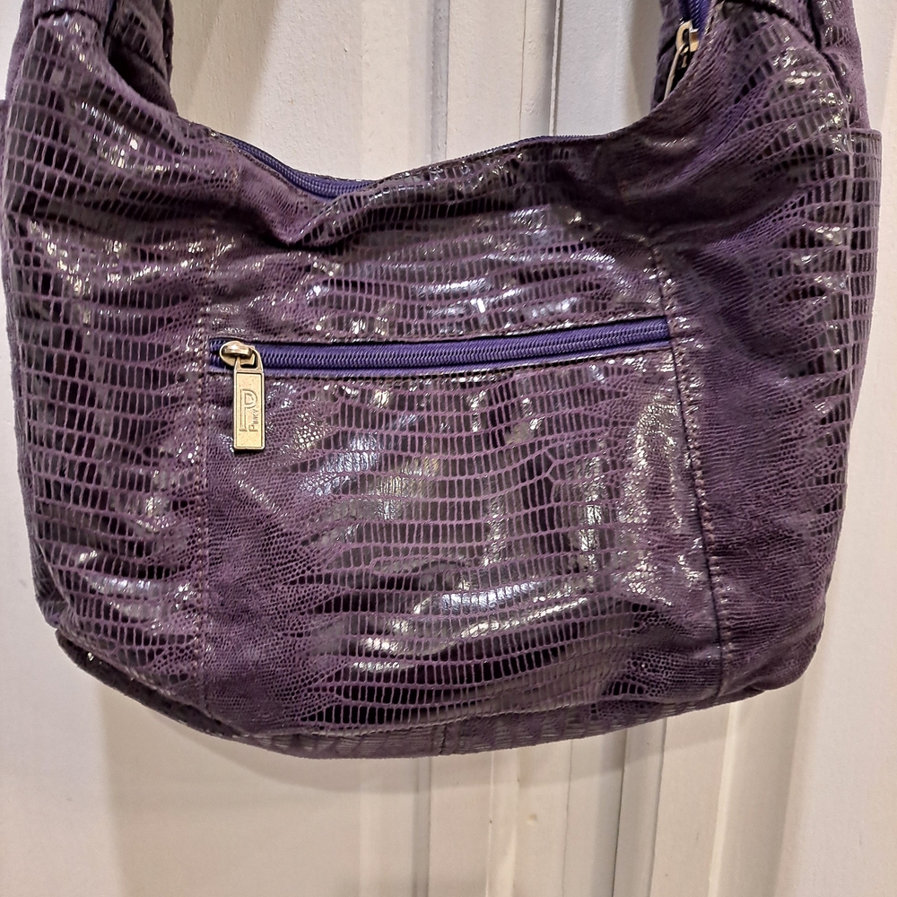 Pinky Purple Textured Hobo Bag